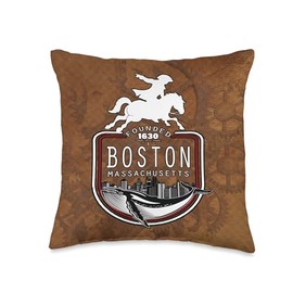 Massachusetts Souvenir Gifts by PLOLDS Boston Massachusetts Paul Revere Whale Keepsake Throw Pillow, 16x16, Multicolor