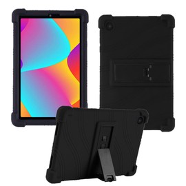 HminSen Protective Case for TCL Tab 8 LE Tablet 8.0 Inch, Kid-Friendly Silicone Adjustable Stand Cover for TCL Tab 8 WiFi/8V/8 Plus (Models 9137W/9132X) (Black)