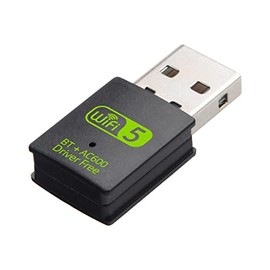 Adaptador de tarjeta de red inalámbrica USB WiFi Bluetooth 2.4GHz 150Mbps y 5.8GHz 433Mbps tarjeta de red inalámbrica de doble banda versión sin controlador de Bovaoce WiFi Bluetooth dos en uno tarjeta de red PC