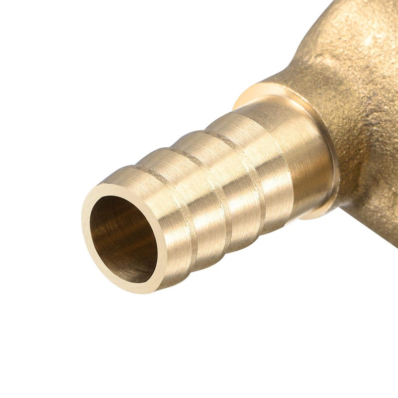 sourcing map Brass Hose Barb Fitting Elbow, 8mm Barbed x