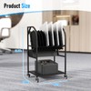 Gtouse 2 Tier Open Laptop Charging Cart with Wheels, 10