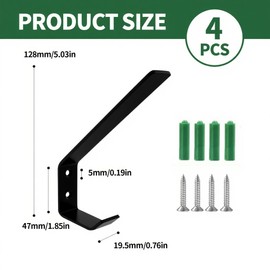 eupdd Pack of 4 Helmet Mount Wall: Helmet Mount Wall, Black Helmet Holder without Hole, Helmet Holder Motorcycle for Motorcycle Helmet, Bicycle Helmet, Jacket, Gloves, Wall Mounting, Garage, Home