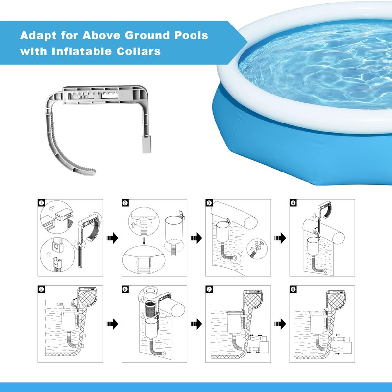 MUWOOB Above Ground Pool Skimmer with 5 Pool Skimmer Socks,