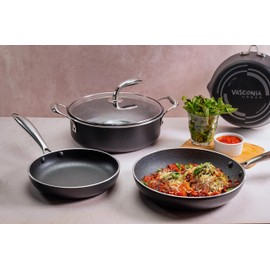 Vasconia Urban 11-Piece Aluminum Cookware Pots and Pans Set Nonstick with Lid - Dishwasher, Oven Safe up to 475°F kitchen utensils set - Skillets set, Griddle pan, Casserole, Dutch Oven for Stove Tops