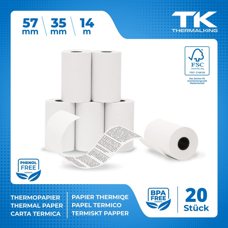Premium EC Cash Thermal Rolls with SEPA Direct Debit Text