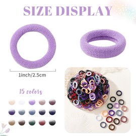 Jollybows Pack of 300 Girls Hair Bobbles 1 Inch / 2.5 cm Small Elastic Cable Bobbles Mini Hair Accessories for Baby Girls Children Toddler Dark Colour