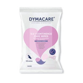 DYMACARE 5 in 1 Continence Care Wipes | Adult Scented Premium Disposable Incontinence Cloths | Skin Cleansing Wipes with Barrier Protection | 1 Pack (10 Wipes in Total)