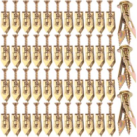 SmallCat 80pcs Heavy Duty Wall Anchors, Metal Self-Drilling Anchors and Screws, Dry Wall Screw Anchor Kits, No Drill or Holes in Wall (40 Pcs 0.47 x 1.1 inch Steel Anchors, 40 Pcs Zinc Screws)