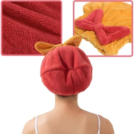 Super Absorbent Hair Towel Wrap for Wet Hair, 2/4 Pcs Microfiber Hair Towel Wrap, Bow-Knot Button-Free Coral Fleece Dry Hair Hat, for Wet Hair Long Thick Curly Hair (Blue+Pink)