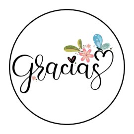PartyMommy GRACIAS ENVELOPE SEALS STICKERS LABELS TAGS FAVORS 1.5" ROUND (30)