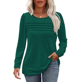 OFEEFAN Long Sleeve Tops for Women Fall Sweaters 2024 Winter Layering Tunics for Leggings Christmas Holiday Shirts Soft Green 2XL