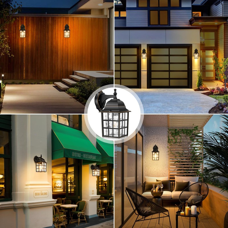 Dusk to Dawn Outdoor Wall Light Fixture, Waterproof Exterior Wall