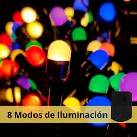 DOSYU Iluminación del hogar 10M Luz de Navideñas,200LED Cadena de Luces Navidad, 8 modos de Iluminación (25 M, Multi color)