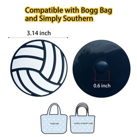 Ycendravious Volleyball Bag Charm, Compatible with Simply Southern Totes and Rubber Beach Bag, Volleyball Shape, Unisex, 1 Count