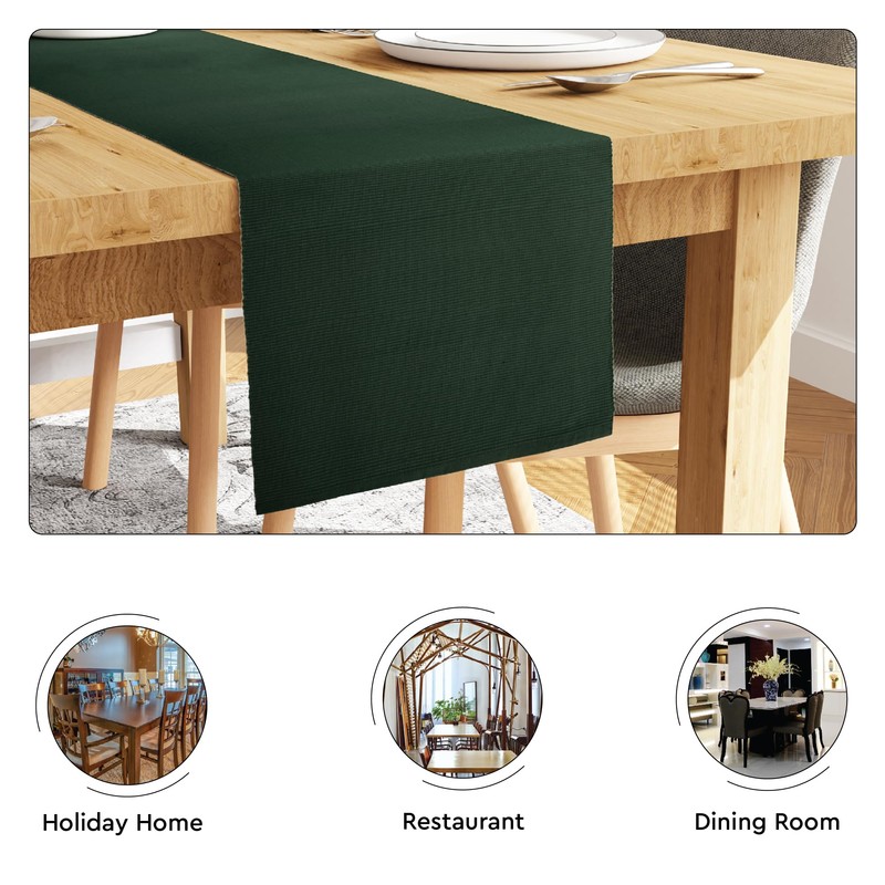 Encasa XO Dining Table Runner | Yarn Dyed Fine Ribbed