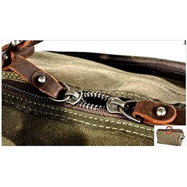 Bolsa de Lona de Viaje de Gran tamaño, Bolso de Fin de Semana de Cuero Genuino de Lona Impermeable Pernizal for Hombres (Color  Brown)                