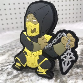 Mortal Kombat Scorpion PVC Morale Patch Hook & Loop Fan Made Tactical Gear New