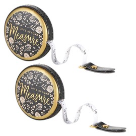 Soft Tape Measure Retractable Measuring Leather Mini Body Tape Measure Dual Sided Ruler for Tailor Sewing Craft Cloth 2 Pack (Black)