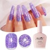 Imtiti Glitter Gel Nail Polish, Clear Purple Iridescent Glitter Gel