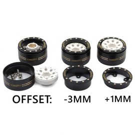 HOBBYSOUL Adjustable Offset 1.0 Beadlock Wheels Brass 1.0 Rims Weight 44g/Rim for RC Micro Crawler 1/18 TRX4M 1/24 Axial SCX24 90081, (4-Pack)