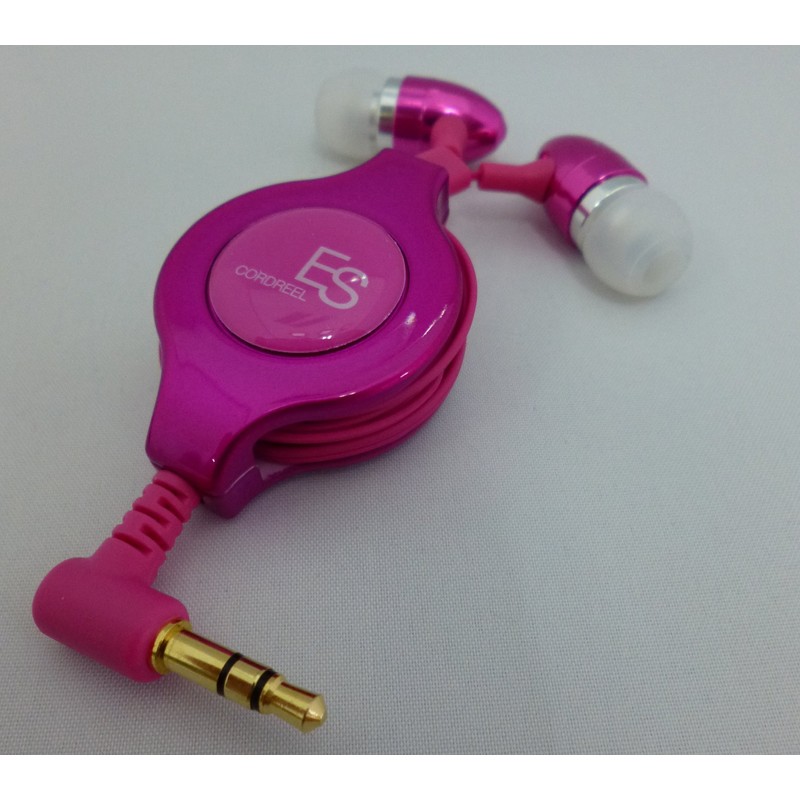 エクセルサウンド 巻き取り式アルミハウジングカナルヘッドホン ピンク EH-R37 PK