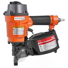 Update CN55 Pneumatic Siding Nailer for 1-Inch up to 2-1/4-Inch Nails, 15 Degree Coil Nail Gun with Bump Firing for Fast Nailing Speed, Coil Nail Gun for Pallets, Siding, Crating, Fencing, Decking