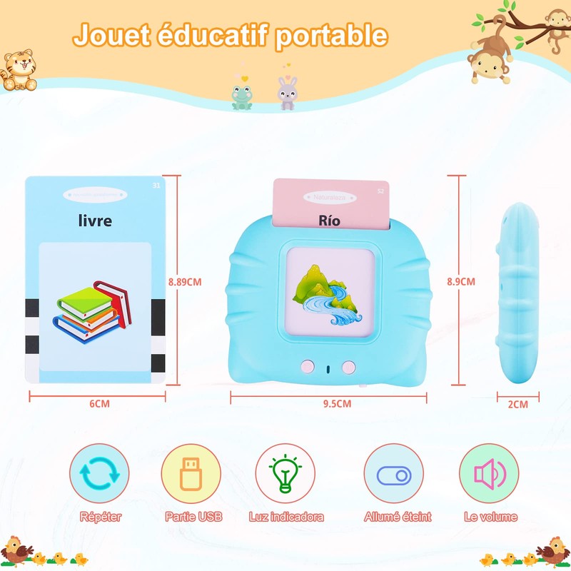 Normal French Flash Cards for Learning, for Toddlers Aged 1-6