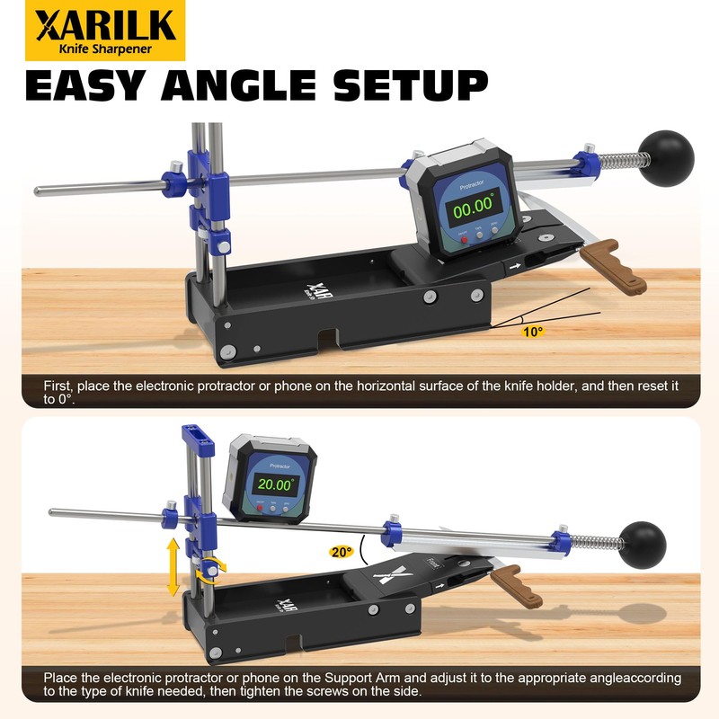 XARILK Foldable Portable Knife Sharpening System, Adjustable Knife Sharpener Kit