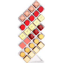 JessLab Organizador de Pintalabios, Soporte para Pintalabios Acrílico Torre de Labios Organizador de Maquillaje Cosmético Transparente Almacenamiento para Encimera de Tocador de Baño, 28 Ranuras