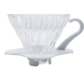 Hario V60 Glass Coffee Dripper, White, Size 1