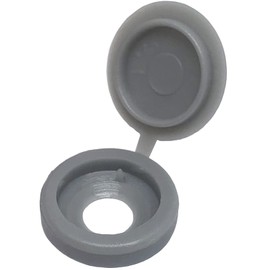 100pcs Plastic Hinged Screw Cover Caps,Screw Snap Covers Washer Flip,for Screw Protection Covers(Silver Gray)