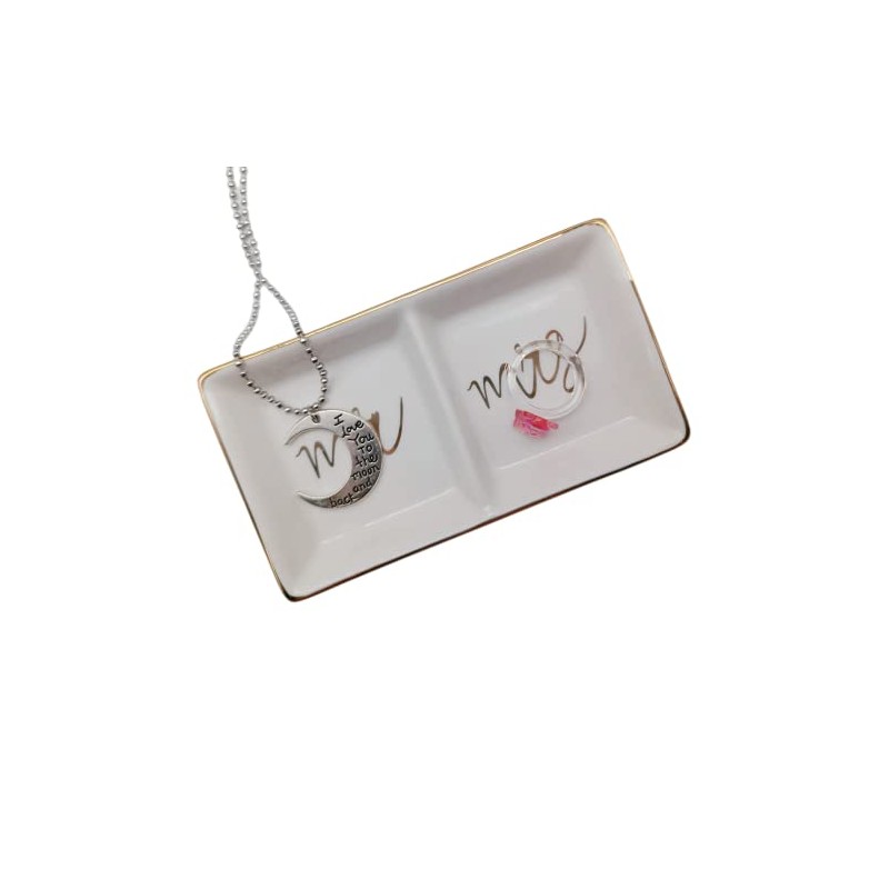 Soporte de cerámica para anillos de regalo de boda, compromiso,