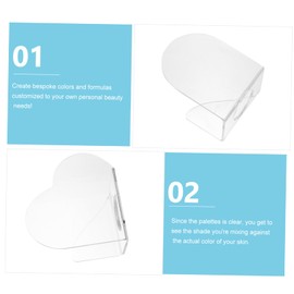 TEHAUX Stylish Hand Makeup Palette 2pcs Hand Nail Art Mixing Palette Makeup Set Handheld Acrylic