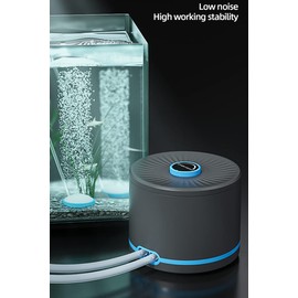 Persuper Aquarium Air Pump Dual Outlets, Super Quite Fish Tank Air Pump 20-600 Gallons, 5W 110V Adjustable High Output Silent Oxygen Aerator Pump with Air Stone Airline Tubing Check Valve Accessories