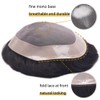 Auspiciouswig Fine Mono Human Hair Toupee, Hair Replacement System NPU
