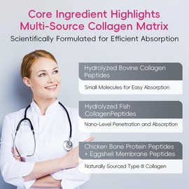 Angel Silk EneriWell 5 Type Multi Collagen Complex, Optimal Abnsorptio Complex Multi-Collagen 5X Max - I-II-III-V-X Anti-Aging Collagen Supplements for Skin, Hair Growth, Nails, Joints, for Women and Men 300ML