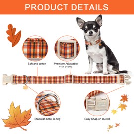 Unique style paws Dog Collar Plastic Buckle with Pendant Colorful Orange Grid Party Puppy Collars for Small Medium Large Boys Girls Dogs