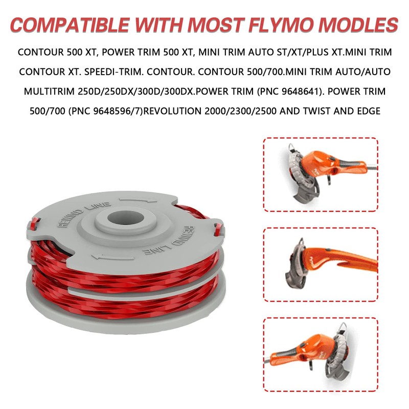 MOECSHSY Strimmer Spool for Flymo, Strimmer Wire for Flymo Fly021,