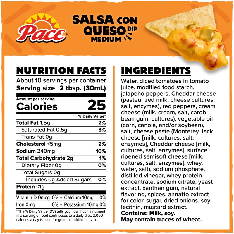 Pace Salsa Con Queso Dip, 11 oz Microwavable Bowl (8