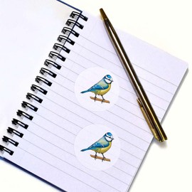 24 x 40mm Round 'Blue Tit' Stickers (SK00055987)