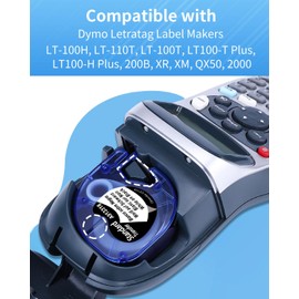 Aken 12 mm x 4 m Label Tape Compatible with Dymo LetraTag Black/White/Yellow/Blue/Transparent, Compatible with Dymo LetraTag 200B LT-100H LT-100T LT-110T QX50 XR XM Labelling Device