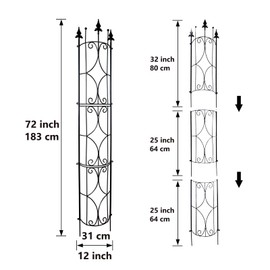 Thealyn Garden Trellis 2 Pack 72'' H x 12'' W Metal Plant Trellis Indoor/Outdoor Metal Garden Trellis Plant Trellis for Potted Plants Climbing Houseplants Flowers