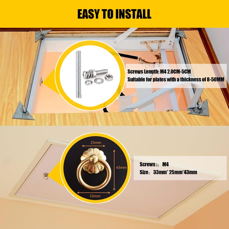 Canlaten·U Attic Ladder Pull System Kit - Attic Pull Down