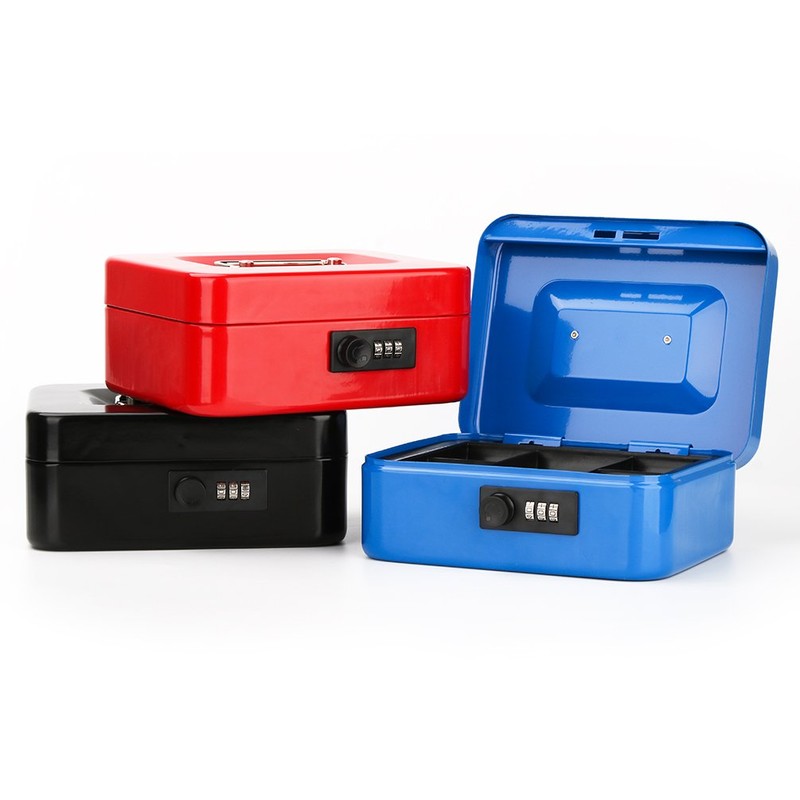 Decaller Medium Cash Box with Combination Lock, Metal Money Box