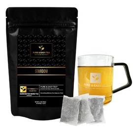 Pure And Easy Tea, Stardom, Natural Energy & Stamina Tea, Organic Coffee Alternative with 180mg Caffeine, 100% Natural Herbal Blend, 30 Biodegradable Tea Bags