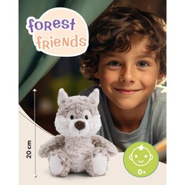 NICI Forest Friends Wolf Cuddly Toy Winny 20 cm - Fluffy Stuffed Toy for Cuddling, Playing and Loving, Sustainably Produced Plush Toy - 49946