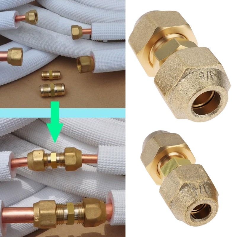 Briny River 2pcs Copper Pipe Extension Joint Connectors with Flare