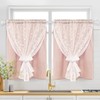 ASPMIZ Linen Pink Kitchen Tier Curtains 36 Inch Length, Double
