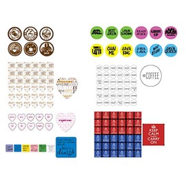 Sip Hole Cover, 7 Pkgs of 250 Caps Each, Coffee Assortment, 1750 totalF