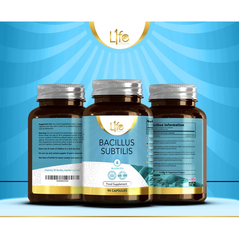 LN Bacillus Subtilis | 90 High Strength Probiotic Supplements -